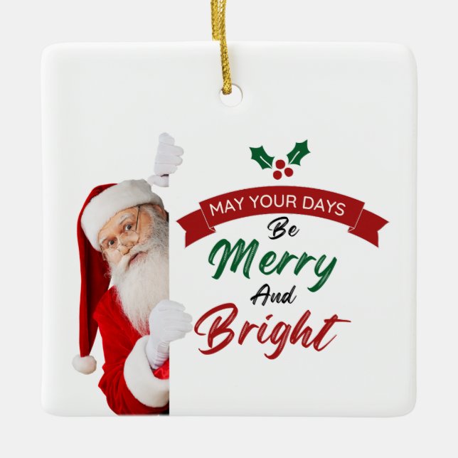 Santa's Mischievous jul Julgransprydnad Keramik (Framsida)