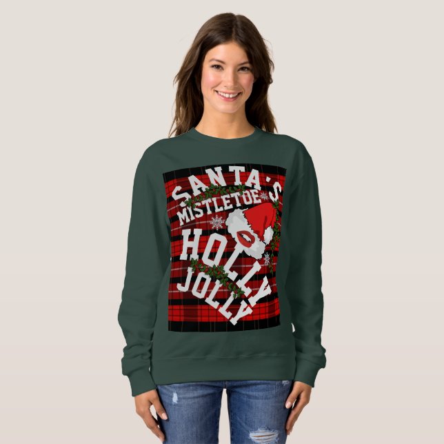 Santa's Mistletoe Holly Jolly T Shirt (Hel framsida)