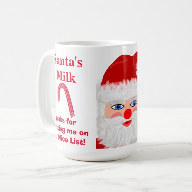 Santa's Mjölk Nice List Keepsaké Mugg (Framsida vänster)