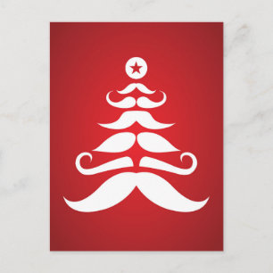 Santa's Mustache Julgran Helg Vykort