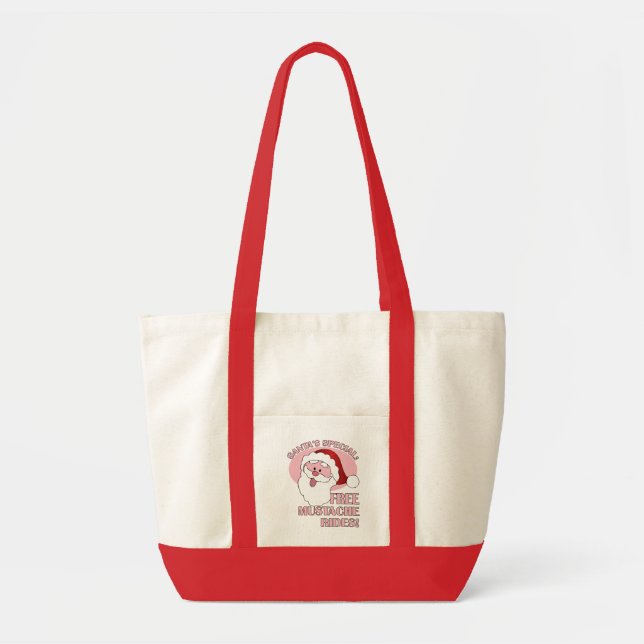 Santa's Mustache Rides bag - välj stil, färg Tygkasse (Framsidan)