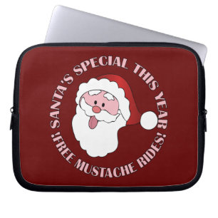 Santa's Mustache Rides laptop sleeve