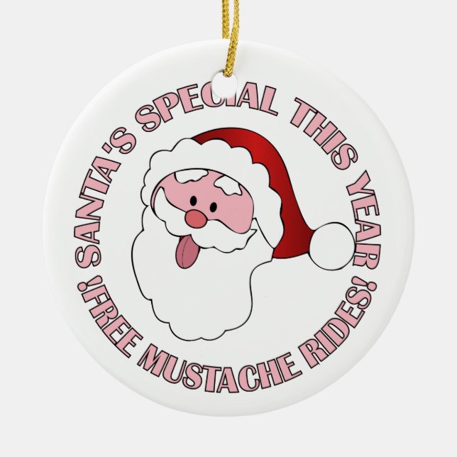 Santa's Mustache Rides ornament (Framsidan)