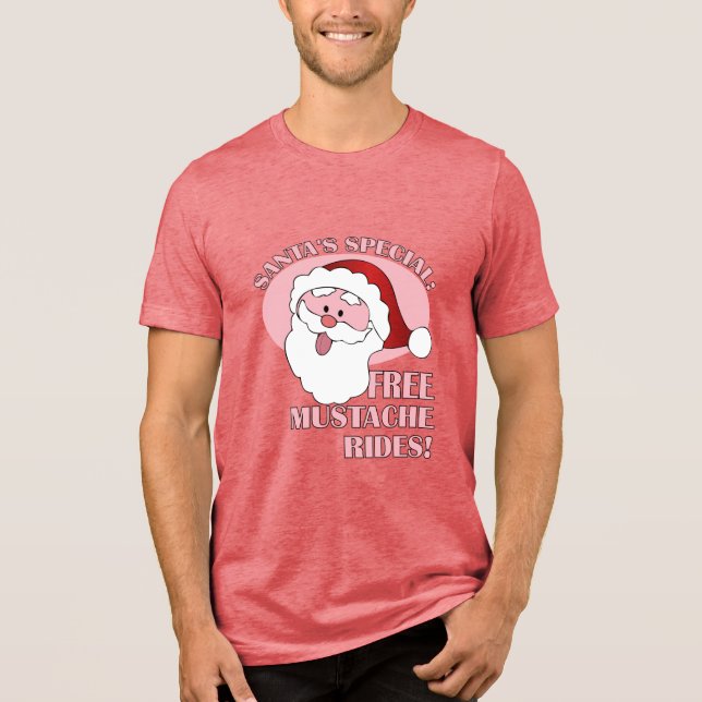 Santa's Mustache Rides shirt - välj stil, färg Tee Shirt (Framsida)