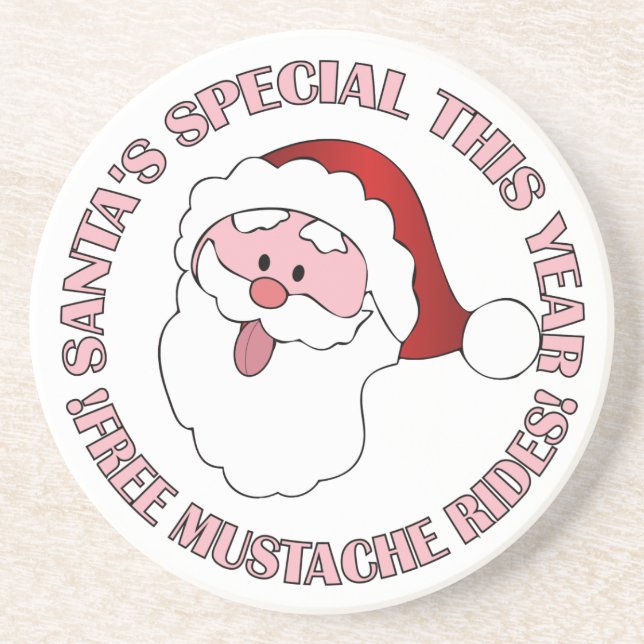 Santa's Mustache Rides underlägg Sandsten (Framsidan)