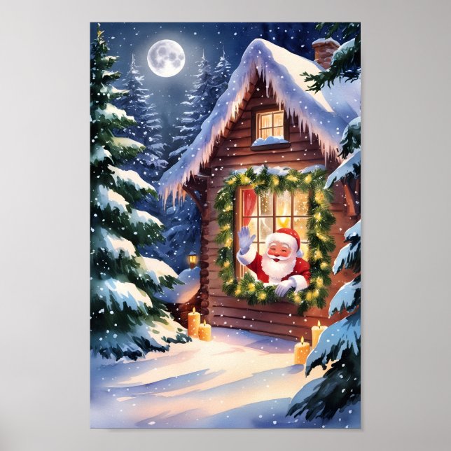Santa's Mysiga Cottage Winter Ligcape Poster (Framsidan)