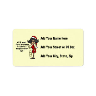Santa's Naughty Boy List Adressetikett