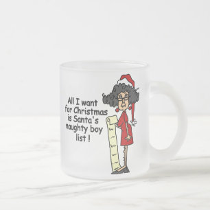 Santa's Naughty Boy List Frostad Glasmugg