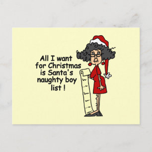 Santa's Naughty Boy List Helg Vykort