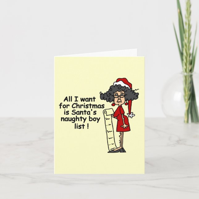 Santa's Naughty Boy List Helgkort (Framsida)