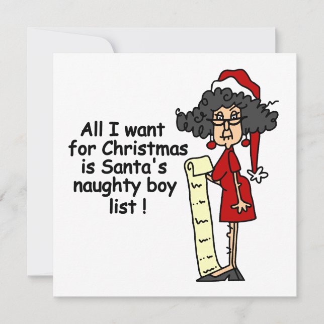 Santa's Naughty Boy List Julkort (Framsida)