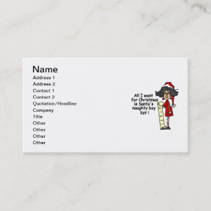 Santa's Naughty Boy List Visitkort