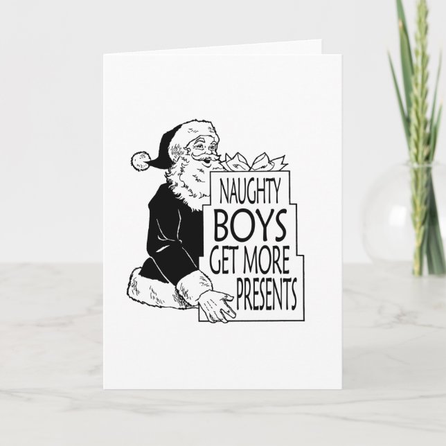 SANTAS NAUGHTY BOYS FÅR MER PRESENTER -.png Helgkort (Framsida)