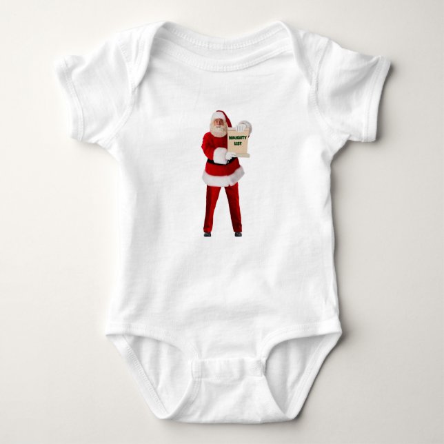 Santa's Naughty List Bodykostym T Shirt (Framsida)