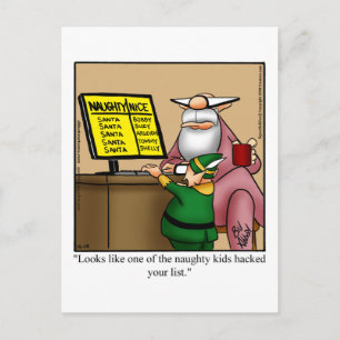 Santa's Naughty List Hacks Humor vykort