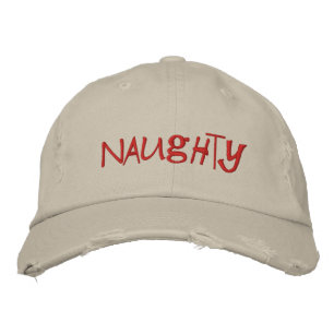 Santa's Naughty List Hat Broderad Keps
