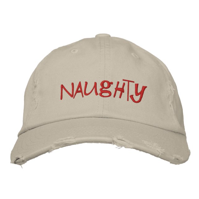 Santa's Naughty List Hat Broderad Keps (Framsida)