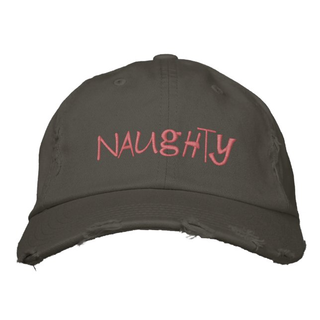 Santa's Naughty List Hat Broderad Keps (Framsida)