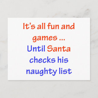 Santa's Naughty List Helg Vykort
