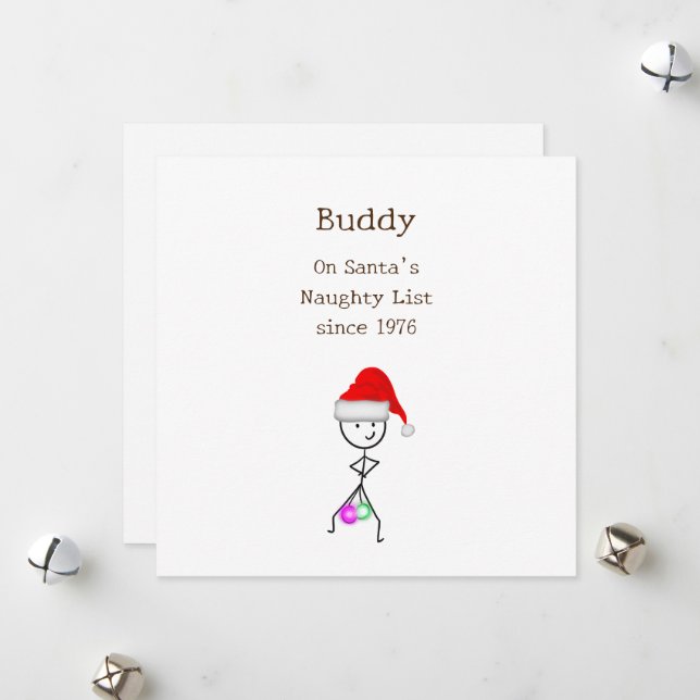 Santa's Naughty List Julkort (Fram/Back In Situ)