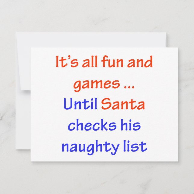 Santa's Naughty List Julkort (Framsida)