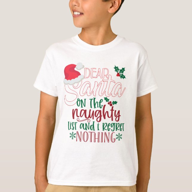 Santa's Naughty List T Shirt (Framsida)