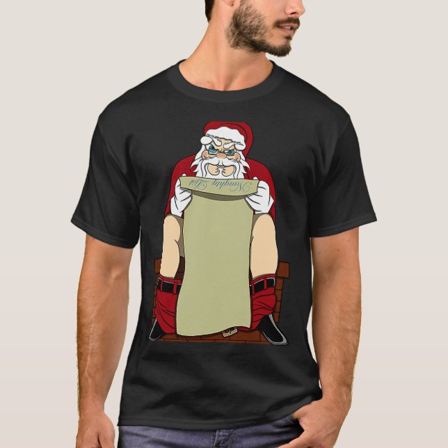 Santa's Naughty List T Shirt (Framsida)