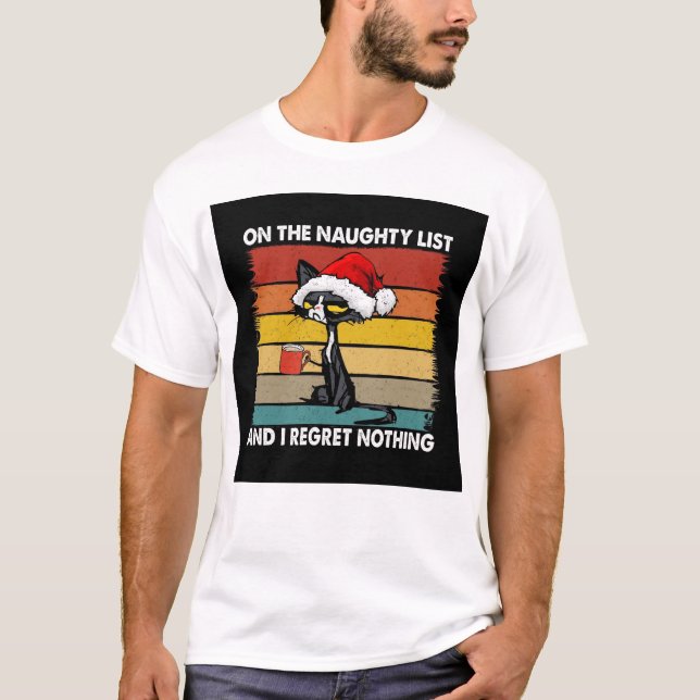 Santas Naughty List T Shirt (Framsida)