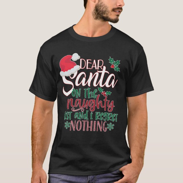 Santa's Naughty List T Shirt (Framsida)
