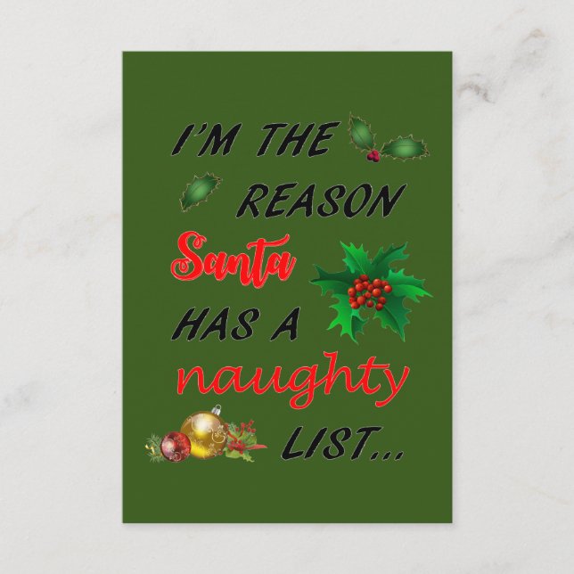 Santa's Naughty List Tilläggskort (Framsida)