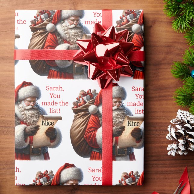 Santa's Naughty & Nice List Lägg till Namn-jul Presentpapper (Skapare uppladdad)
