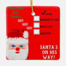 Santa's Naughty Nice List Namn Julgransprydnad Keramik