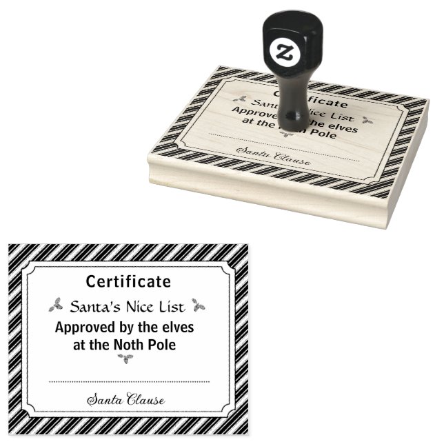 Santa's Nice List Certificate Wood Art Stamp Stämpel (Stämplad)