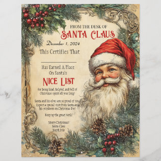 Santa's Nice List Certifications  Brevhuvud