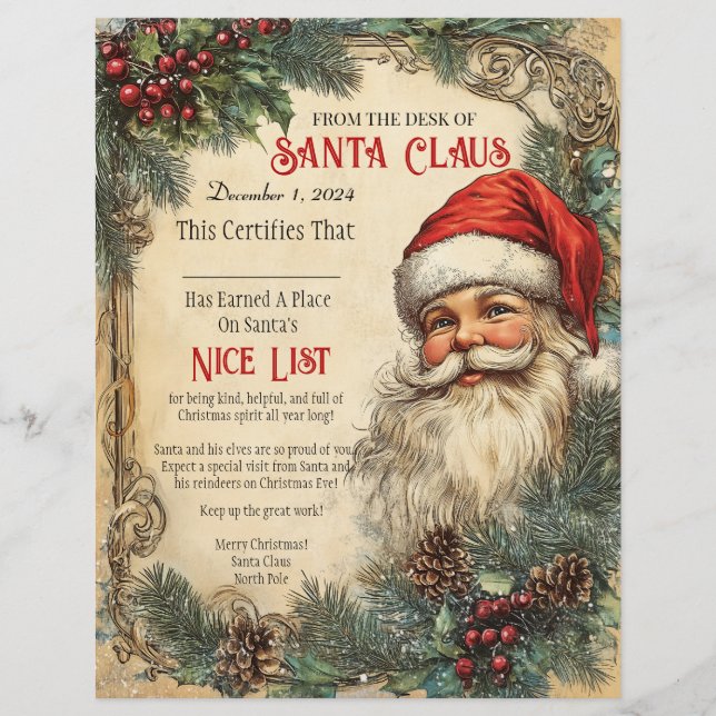 Santa's Nice List Certifications  Brevhuvud (Framsida)