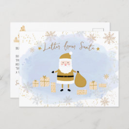 Santa's Nice List för barn, Guld Santa Presenter Helg Vykort