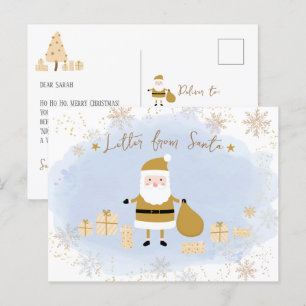 Santa's Nice List för barn, Guld Santa Presenter Helg Vykort
