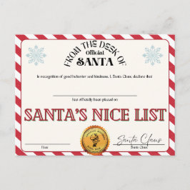 Santa's Nice-lista Vykort