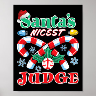 Santa's Nicest Domare Funny jul Naughty Nice Poster