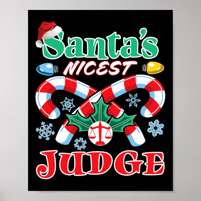 Santa's Nicest Domare Funny jul Naughty Nice Poster (Framsidan)