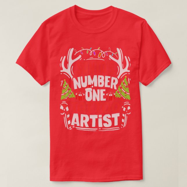 Santas Number One Tattoo Artist Tattooer Tattooist T Shirt (Design framsida)