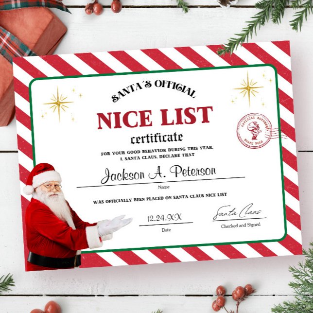 Santa's Officiell Nice List Certificate Poster (Skapare uppladdad)