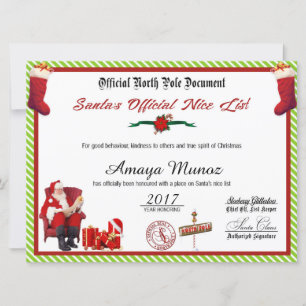 Santa's Officiell Nice List Julkort