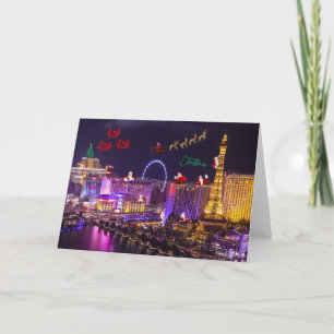 Santas överallt på julkortet i Las Vegas Meddelande