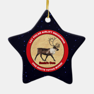 Santa's Own - 1:a Polarna Airlift Squadron Julgransprydnad Keramik