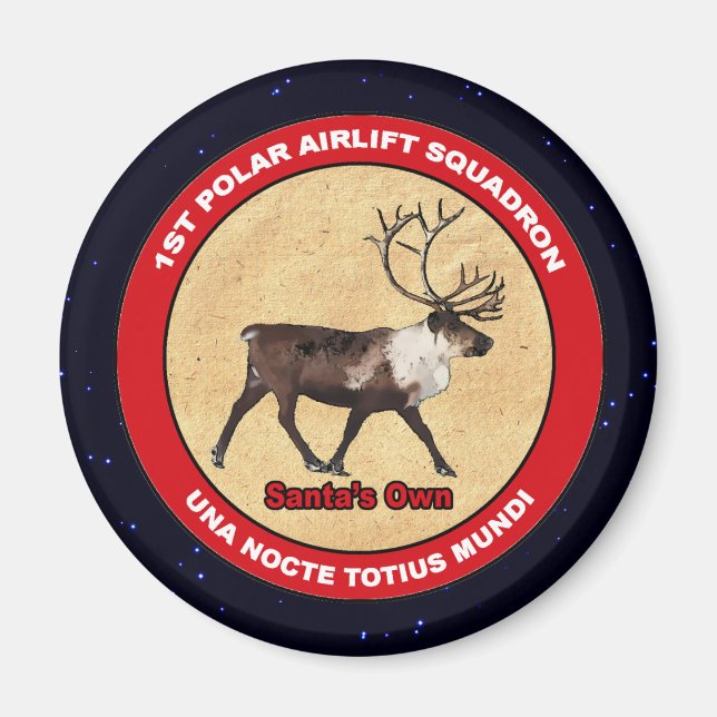 Santa's Own - 1:a Polarna Airlift Squadron Magnet (Framsidan)