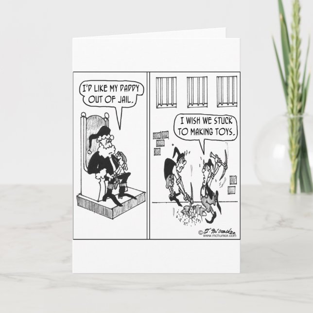 Santas pappa för avbrott för älvahjälp ut ur helgkort (Framsida)