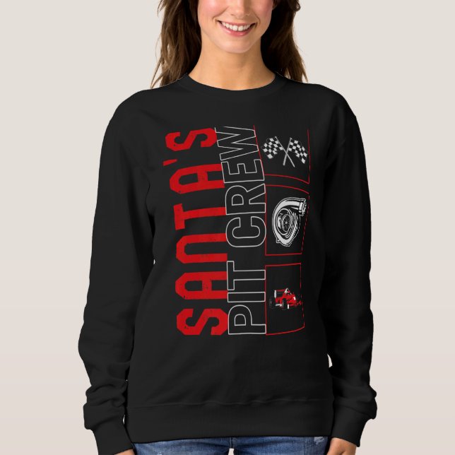 Santa's Pit Crew Tävla Tävling Driver Racecar R T Shirt (Framsida)