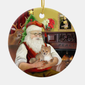 Santa's Pommern (R) Julgransprydnad Keramik