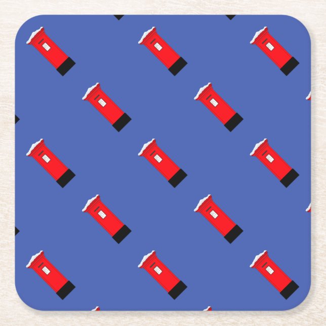 Santas Postbox Underlägg Papper Kvadrat (Framsidan)